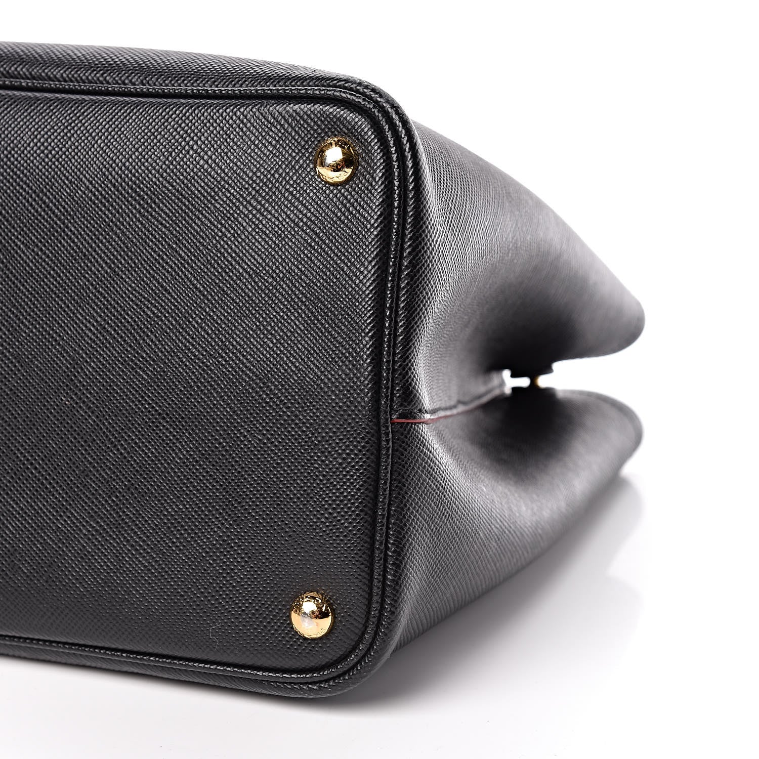 Prada Saffiano Cuir Large Double Bag Black Fuoco 14 of 21