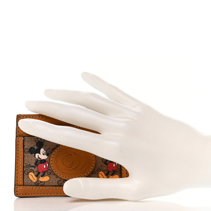 Gucci X DISNEY Mini Vintage GG Supreme Monogram Mickey Mouse Card Holder Beige Vintage Sun Oil 2 of 8