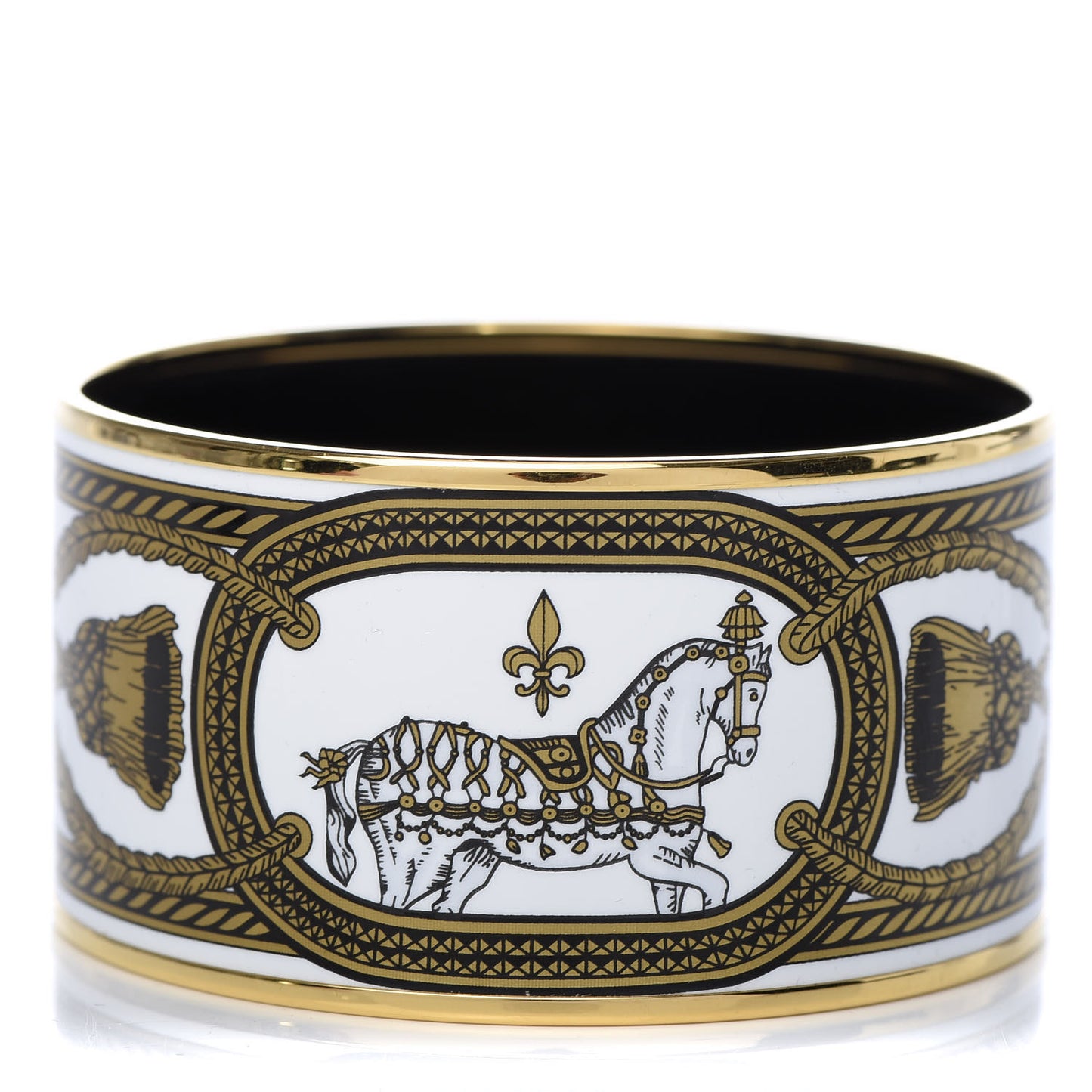 Enamel Printed Grand Apparat Extra Wide Bracelet 65 White
