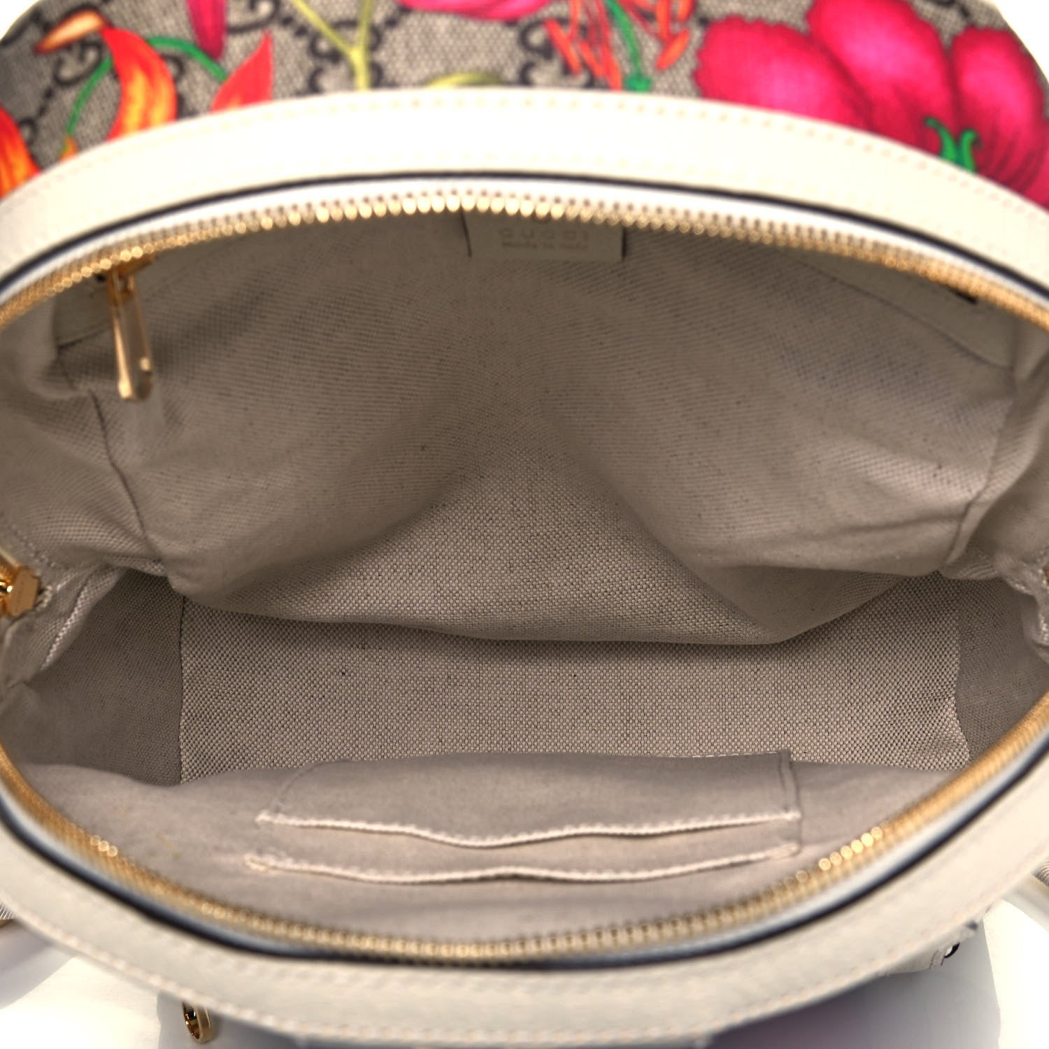 Gucci GG Supreme Monogram Flora Web Small Ophidia Day Backpack White 5 of 7