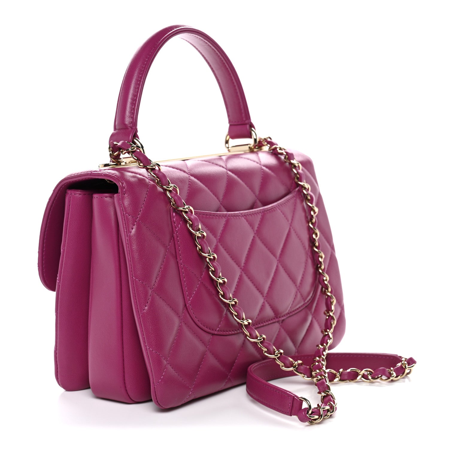 Chanel Lambskin Quilted Small Trendy CC Flap Dual Handle Bag Dark Pink 3 of 11