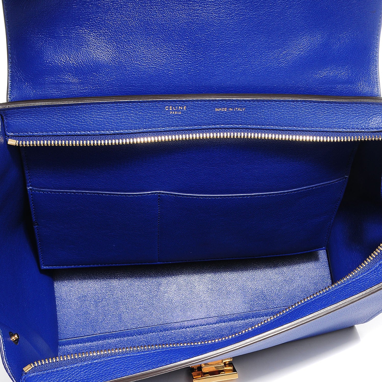 Celine Drummed Calfskin Suede Small Trapeze Indigo 6 of 8