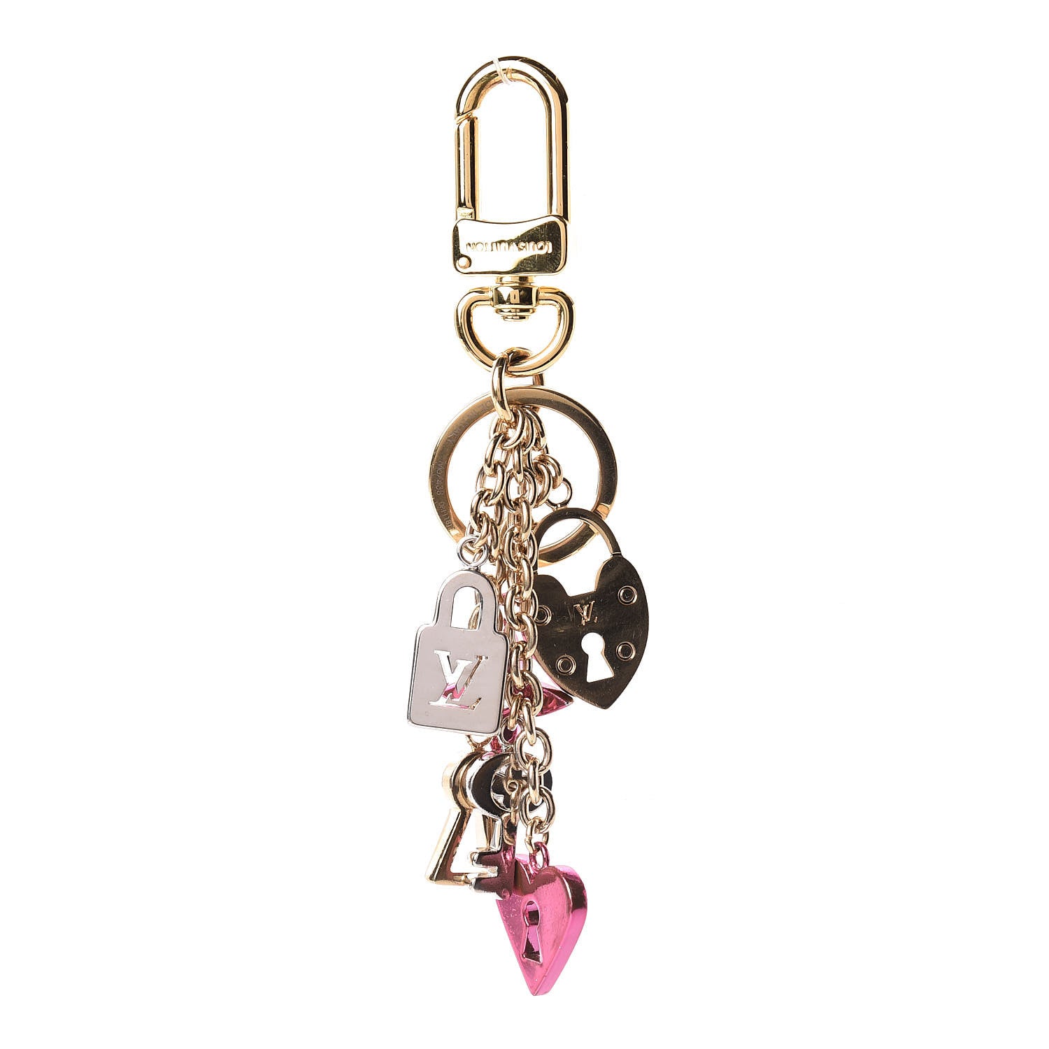 Louis Vuitton Love Lock Heart Key Chain Holder Bag Charm 1 of 3