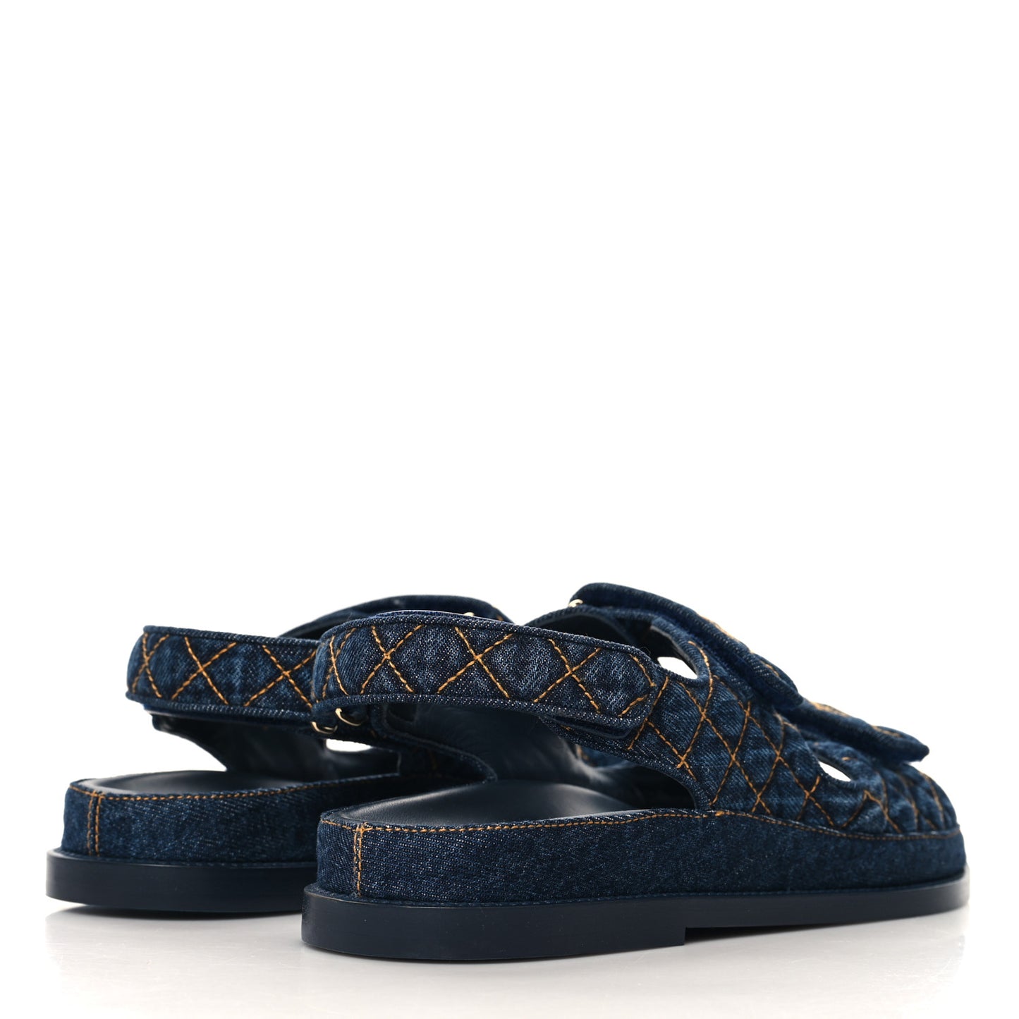 Denim Velcro Dad Sandals 40 Navy Blue