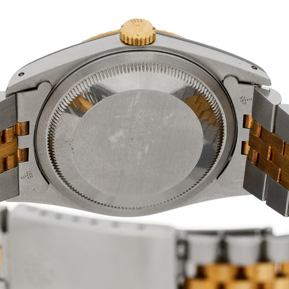 Rolex Stainless Steel 18K Yellow Gold Diamond 36mm Oyster Perpetual Datejust Watch Champagne 16233 4 of 4