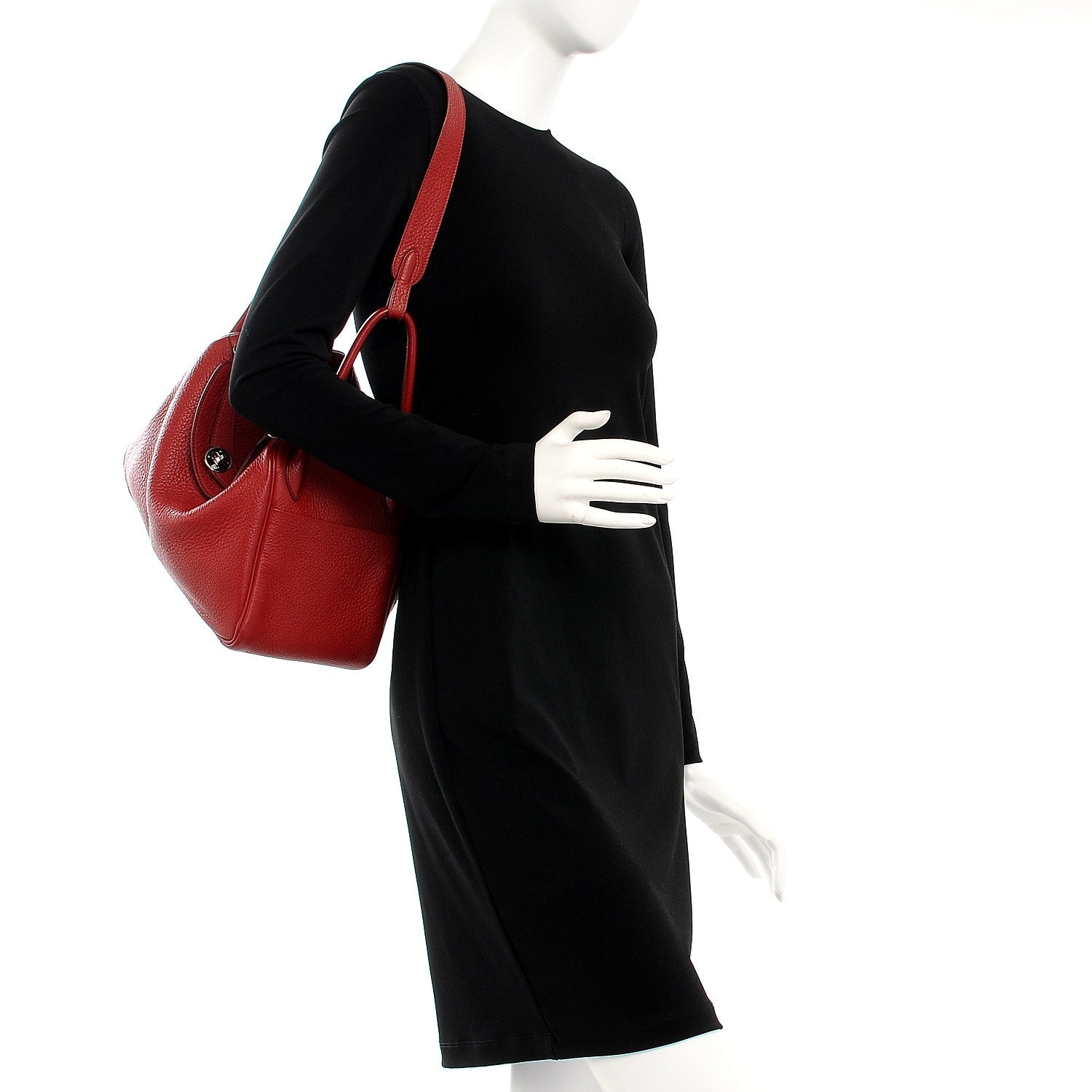 Hermes Taurillon Clemence Lindy 30 Rouge 2 of 7