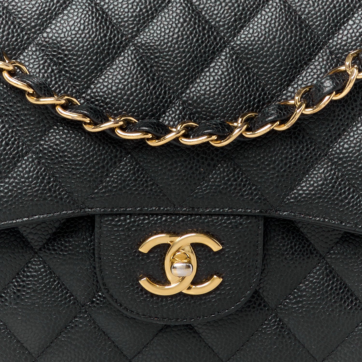 Chanel Caviar Quilted Jumbo Double Flap Black 10 of 14