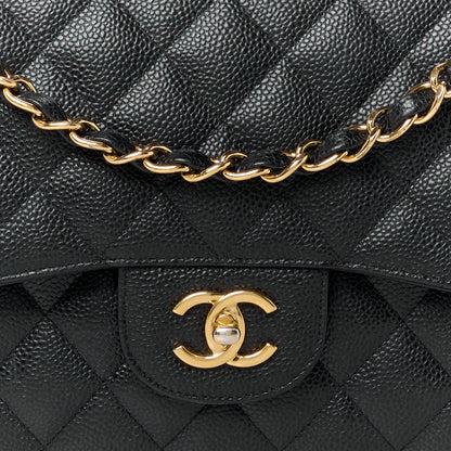 Chanel Caviar Quilted Jumbo Double Flap Black 10 of 14