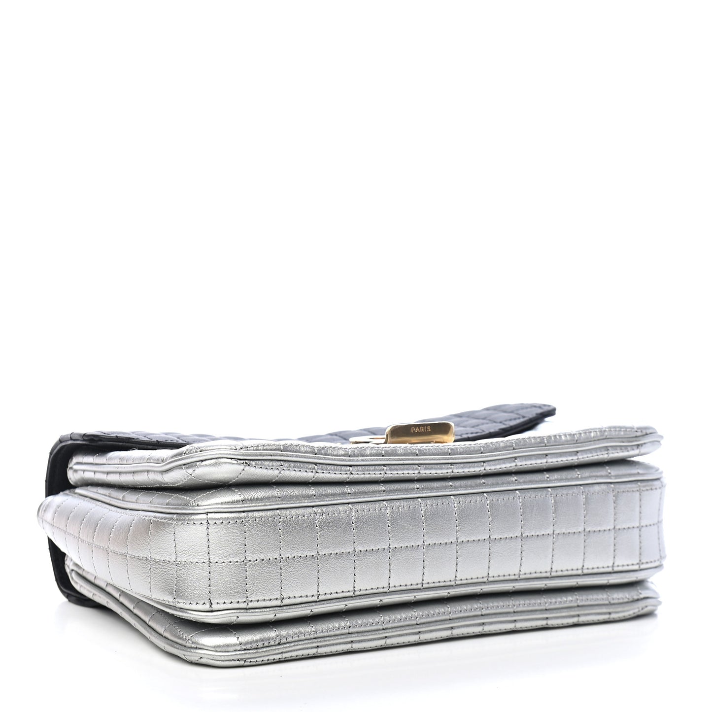 Calfskin Quilted Medium C Bag Black White