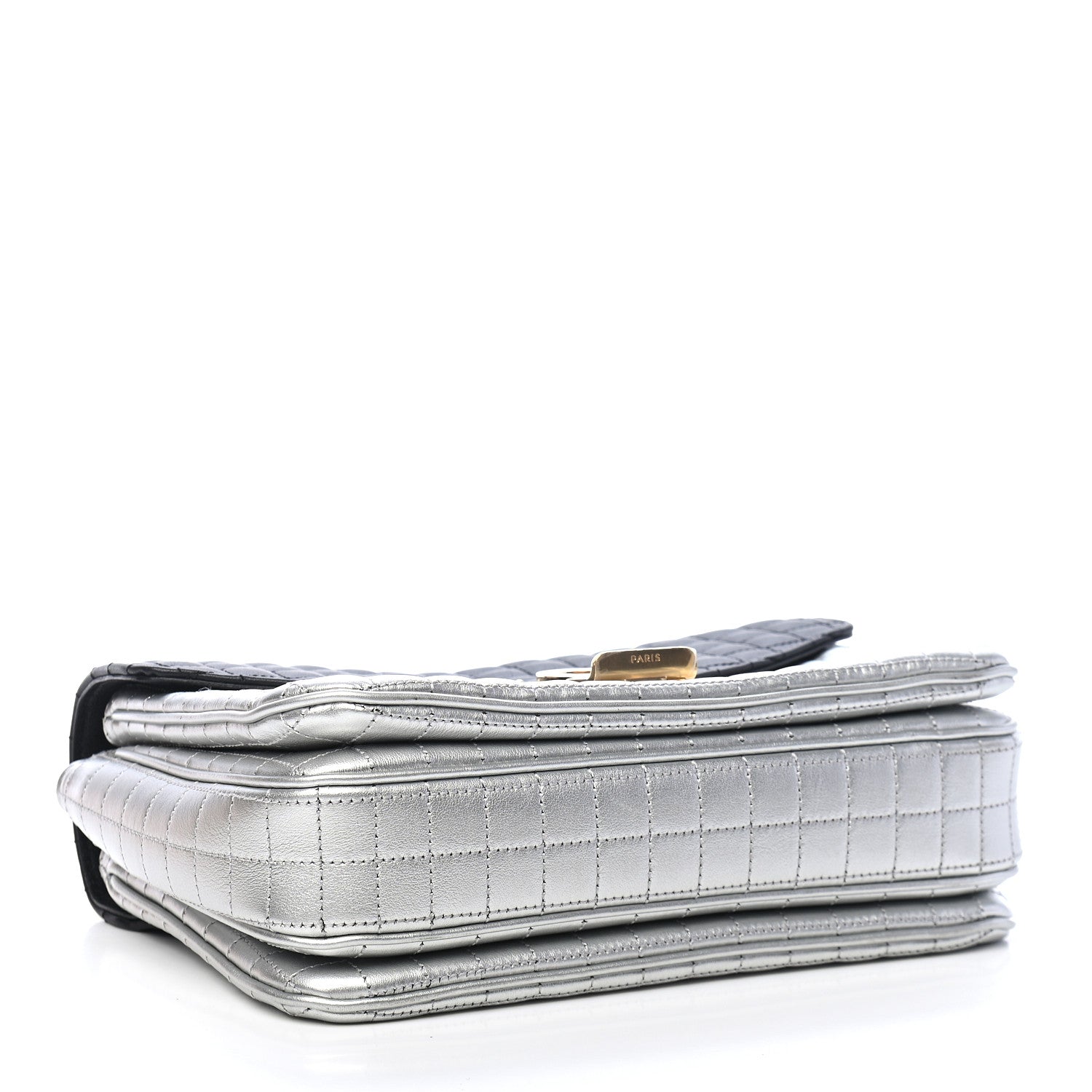 Celine Calfskin Quilted Medium C Bag Black White 4 of 8