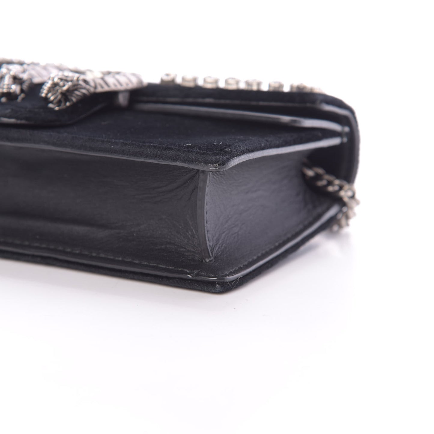 Velvet Crystal Super Mini Dionysus Shoulder Bag Black
