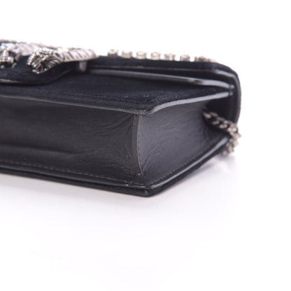 Gucci Velvet Crystal Super Mini Dionysus Shoulder Bag Black 9 of 13