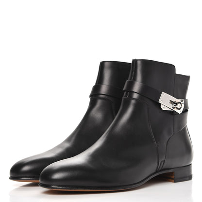 Hermes Calfskin Neo Low Boots 38.5 Black 3 of 7