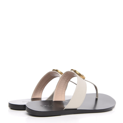 Gucci Calfskin GG Marmont Thong Sandals 36 Mystic White 4 of 8