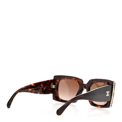 Chanel Acetate Polarized Pearl Rectangle Sunglasses 5480-H-A Tortoise 4 of 9
