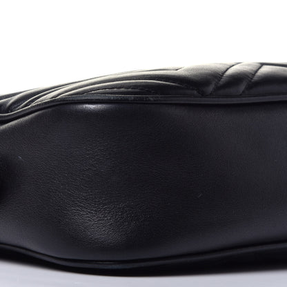 Gucci Calfskin Matelasse Small GG Marmont Chain Shoulder Bag Black 8 of 9