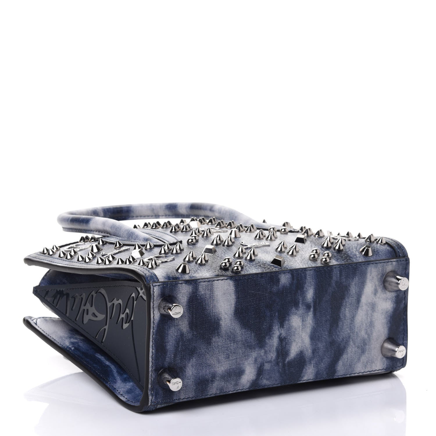 Christian Louboutin Metallic Calfskin Tie Dye Spikes Loubinthesky Mini Paloma Multicolor Silver 3 of 4
