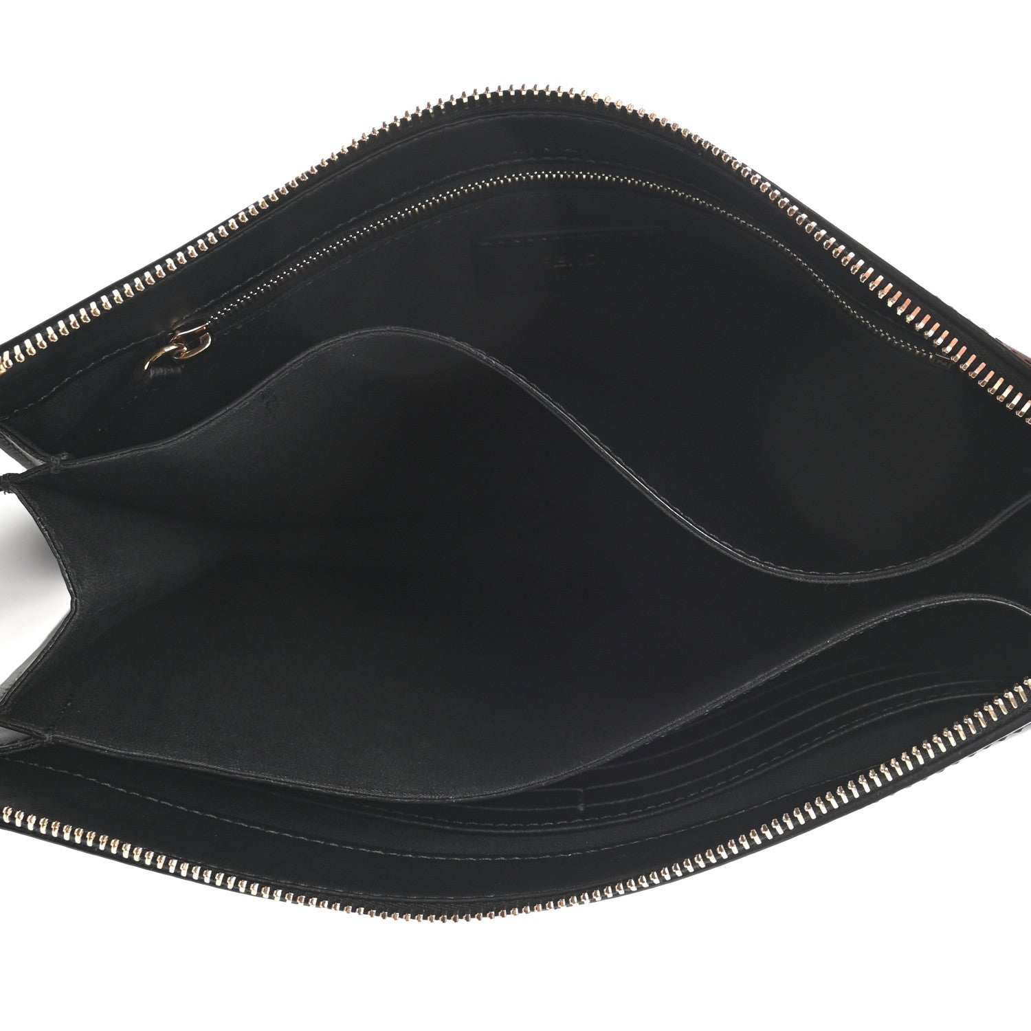 Fendi Vitello Liberty FF Pequin Bug Eyes Slim Clutch Black 5 of 7