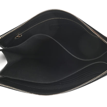 Fendi Vitello Liberty FF Pequin Bug Eyes Slim Clutch Black 5 of 7
