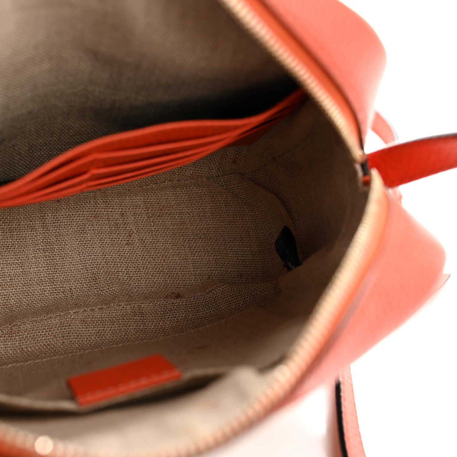 Gucci Monogram Dollar Calfskin Mini Bree Messenger Bag Beige Ebony Sun Orange 5 of 13