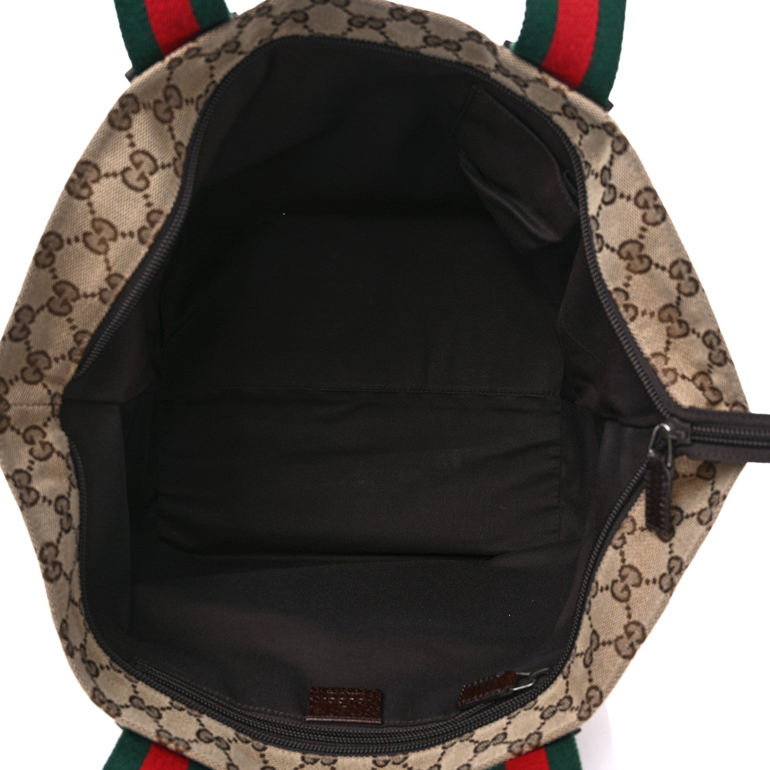 Gucci GG Monogram Medium Web Handle Bucket Tote Dark Brown 5 of 15