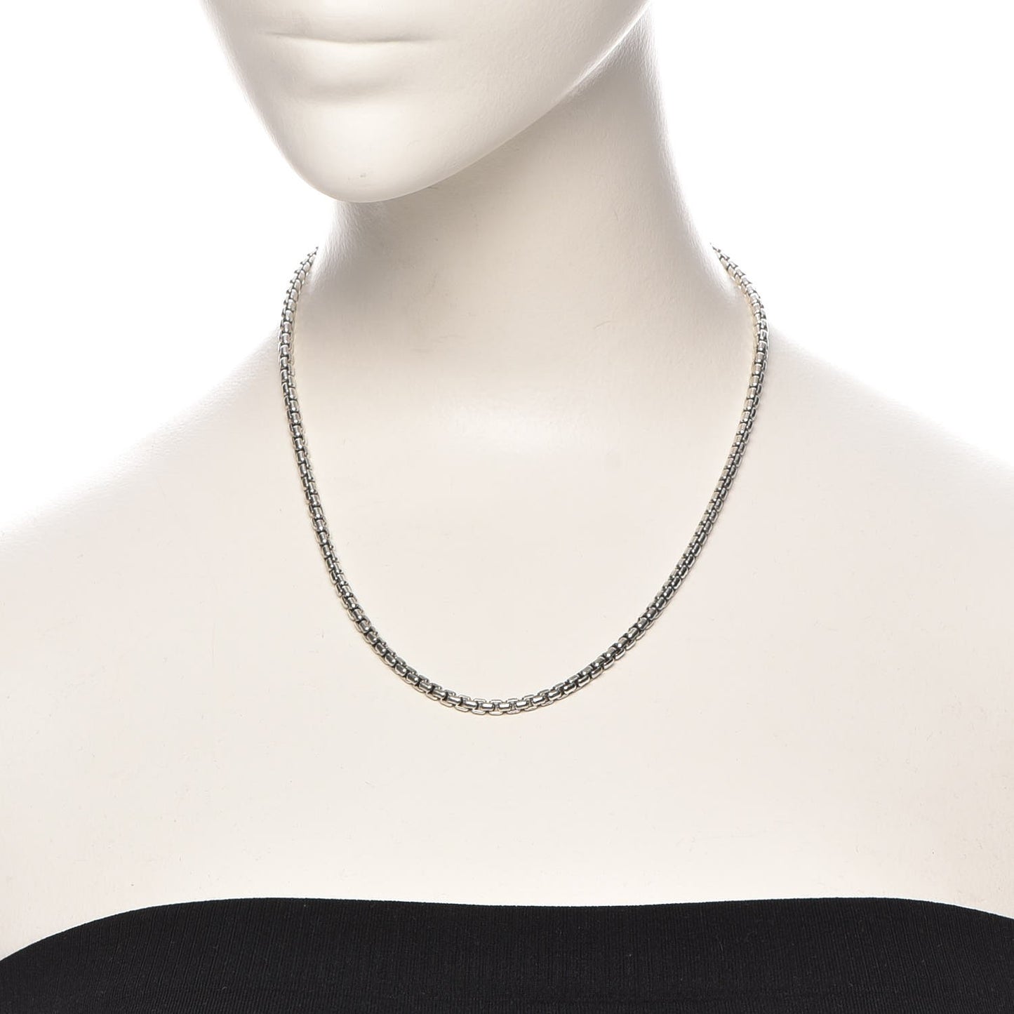 Sterling Silver 14K Yellow Gold 3.6mm Box Chain Necklace 18"