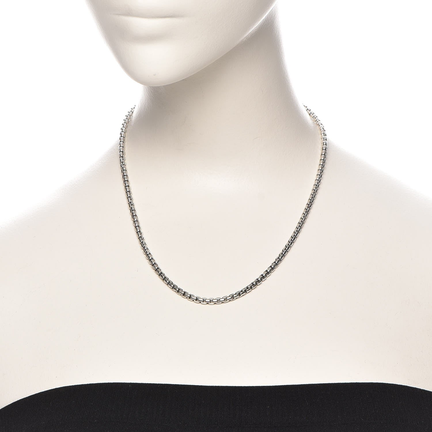 David Yurman Sterling Silver 14K Yellow Gold 3.6mm Box Chain Necklace 18" 2 of 5