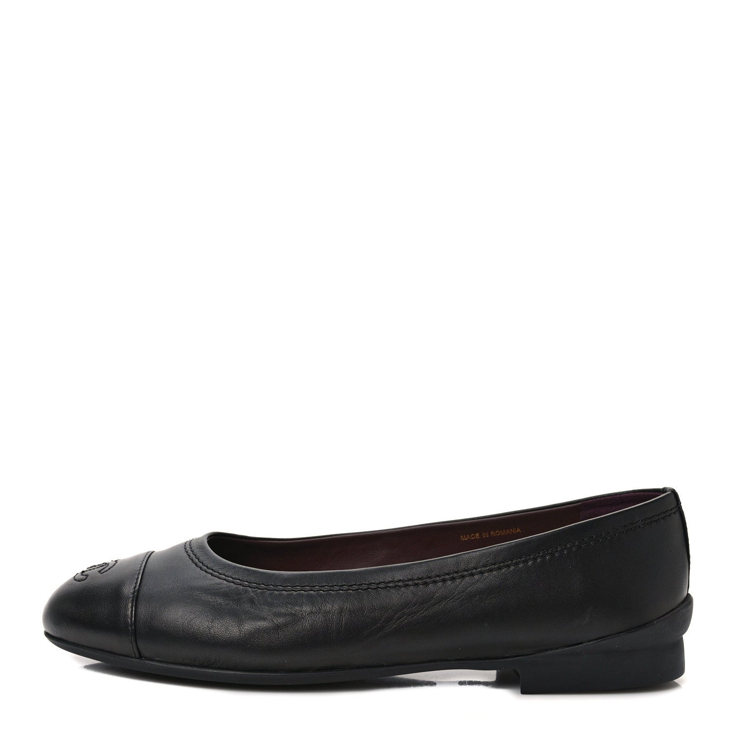 Chanel Lambskin Cap Toe CC Ballerina Flats 40.5 Black 1 of 9