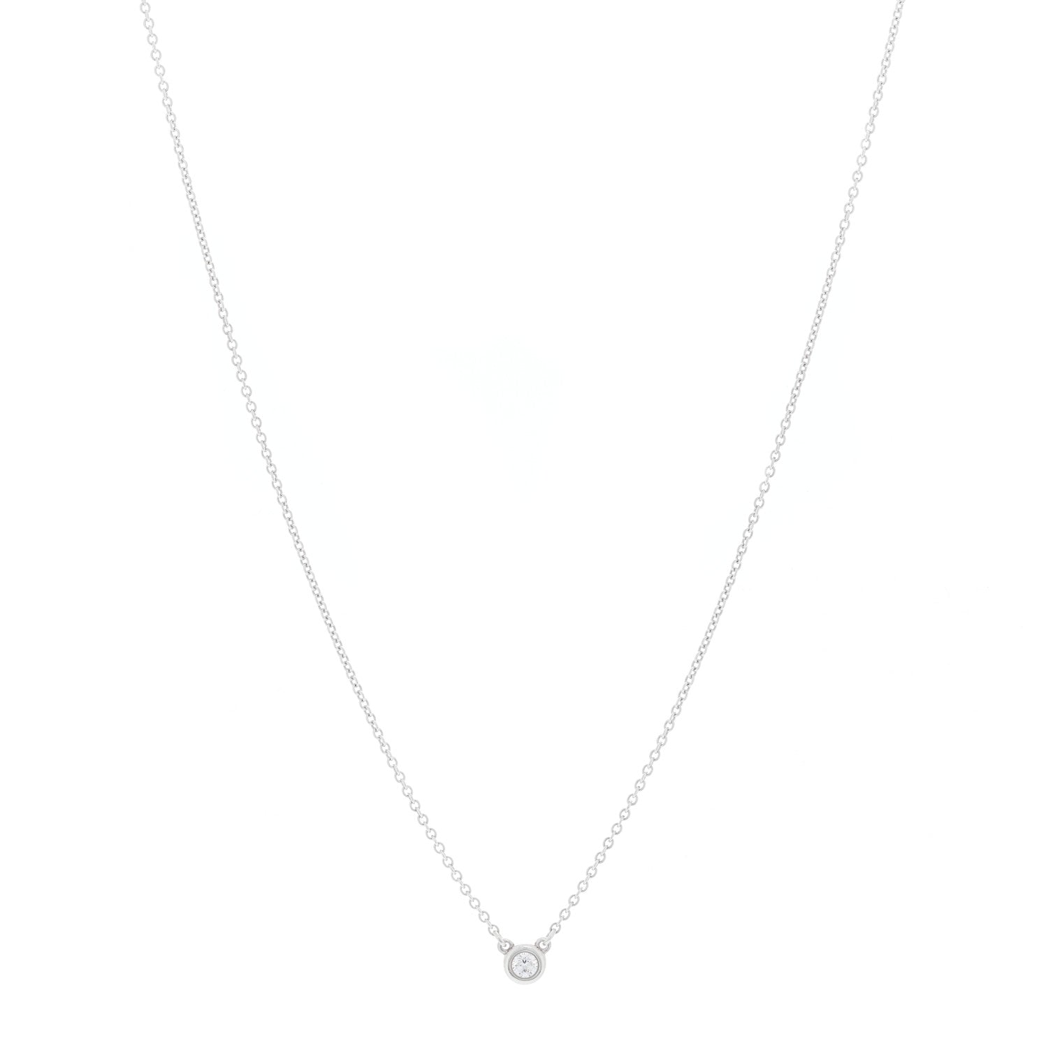Tiffany Sterling Silver Diamond .07ct Elsa Peretti Diamonds by the Yard Pendant Necklace 1 of 3