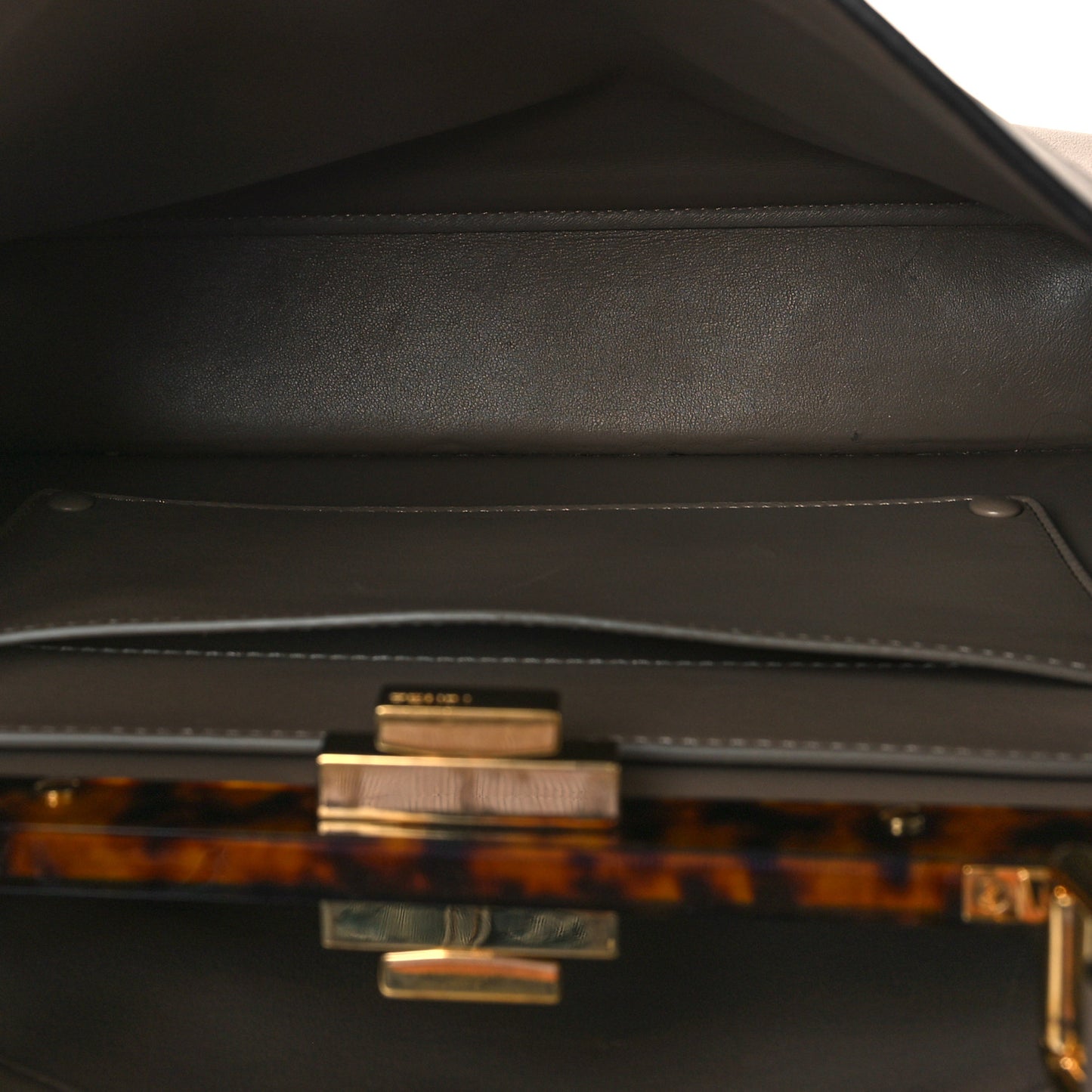 Vitello Seta Shiny Nappa Plexiglass Medium Peekaboo I SEE U Satchel Tortora