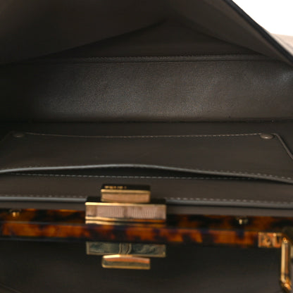 Fendi Vitello Seta Shiny Nappa Plexiglass Medium Peekaboo I SEE U Satchel Tortora 5 of 9