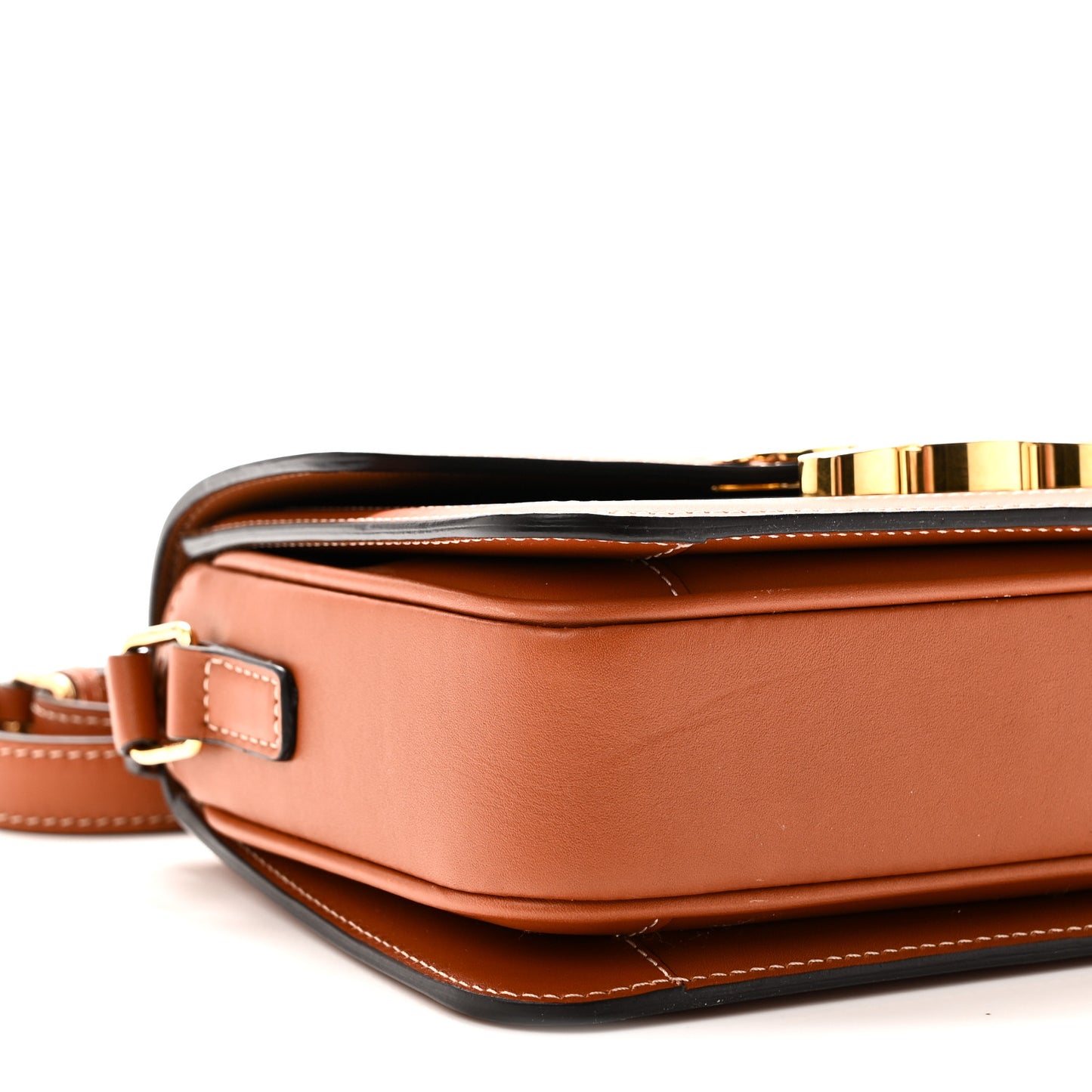 Calfskin Triomphe Canvas Teen Triomphe Bag Tan