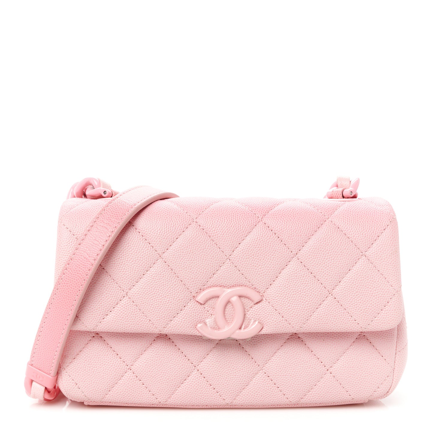 Shaded Caviar Quilted My Everything Small Flap Pink Light Pink