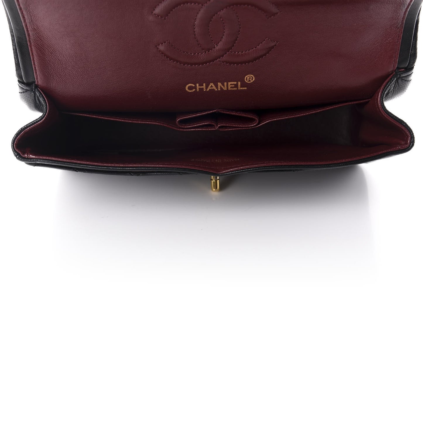 Lambskin Quilted Small Double Flap Black