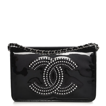 Chanel Patent Strass Wallet On Chain WOC Black 1 of 9