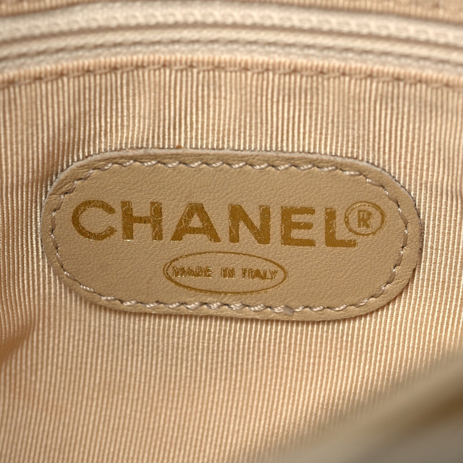 Chanel Caviar Wood Handle Handbag Beige 5 of 11