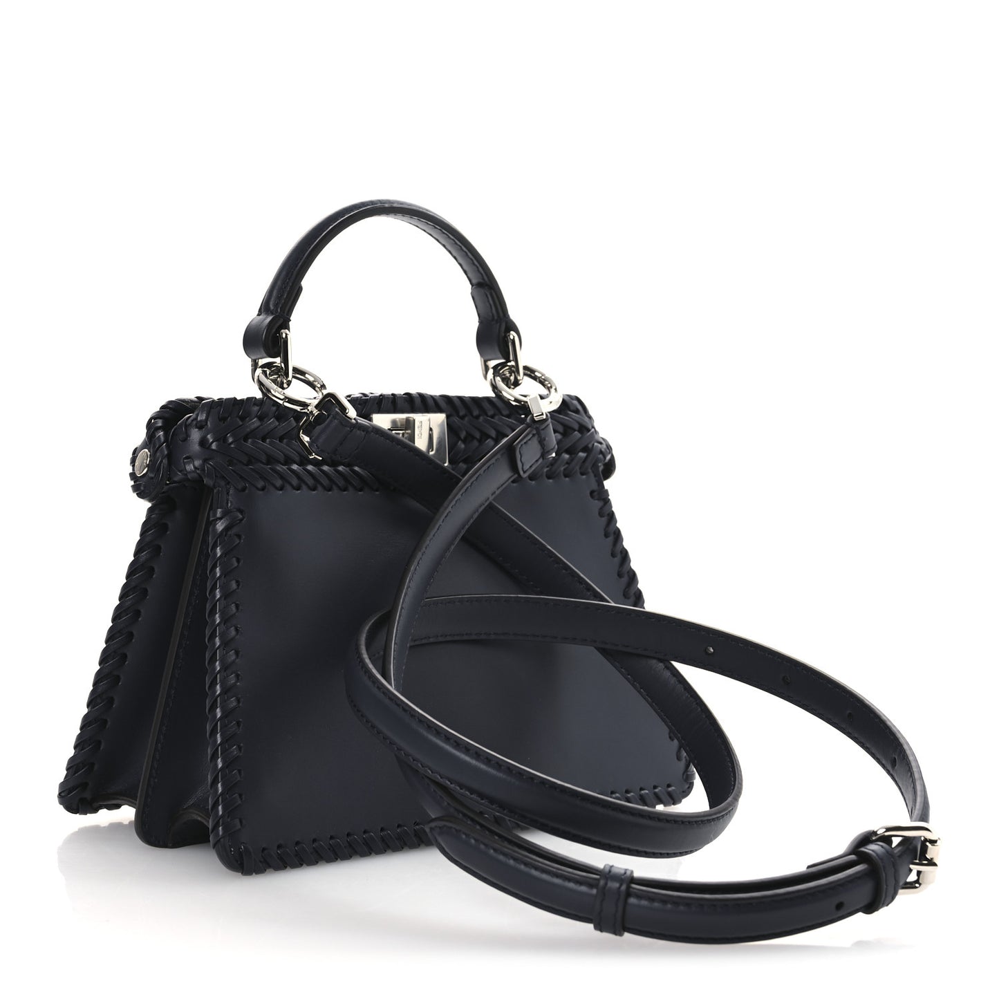 Vitello King Shiny Nappa Intreccio Petite Peekaboo I SEE U Satchel Midnight