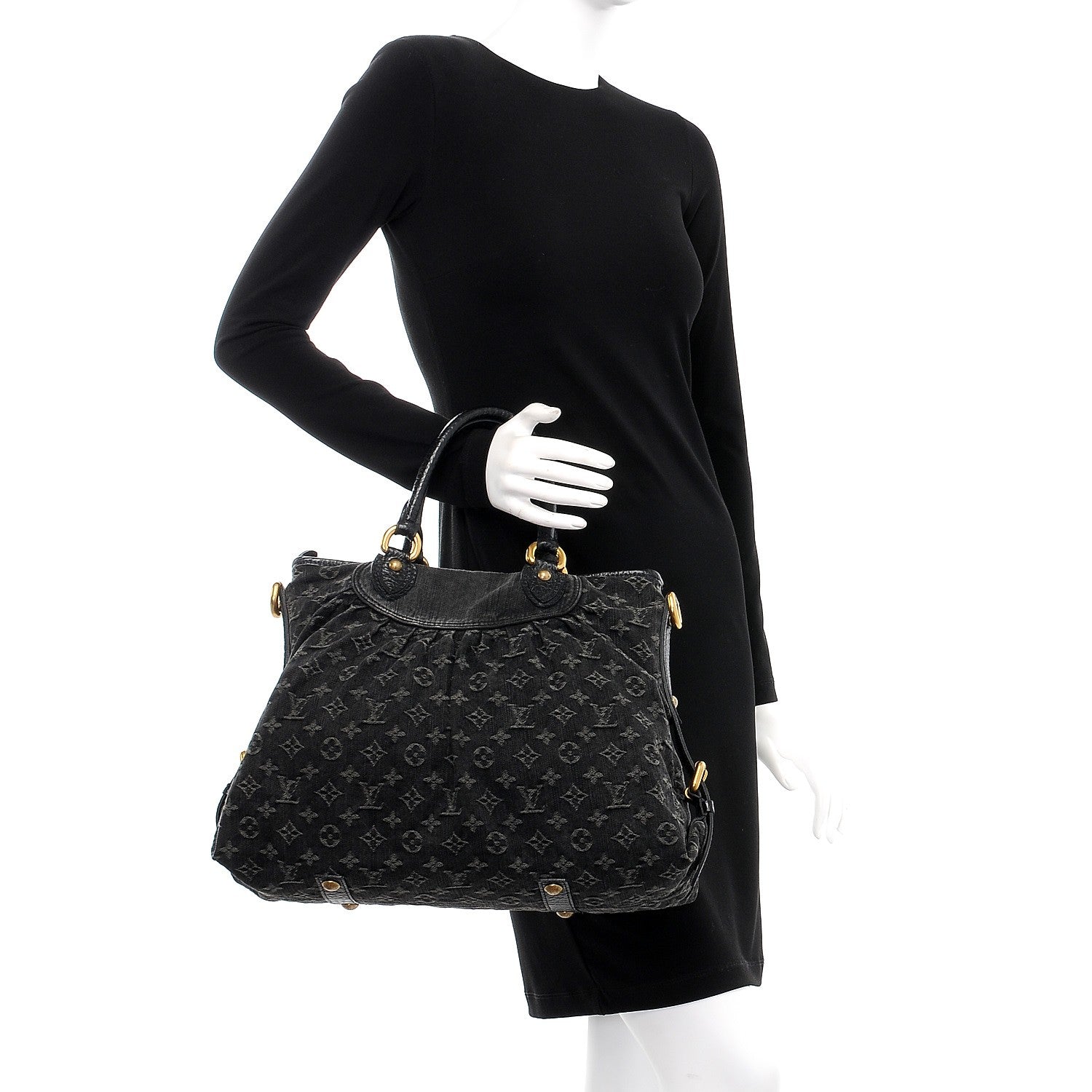 Louis Vuitton Denim Neo Cabby GM Black 3 of 8