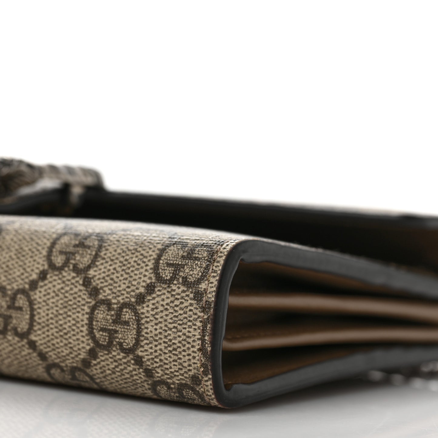 GG Supreme Monogram Mini Dionysus Chain Wallet Beige Taupe