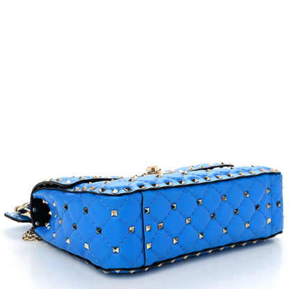 Valentino Garavani Nappa Medium Rockstud Spike Shoulder Bag Acid Blue 4 of 11
