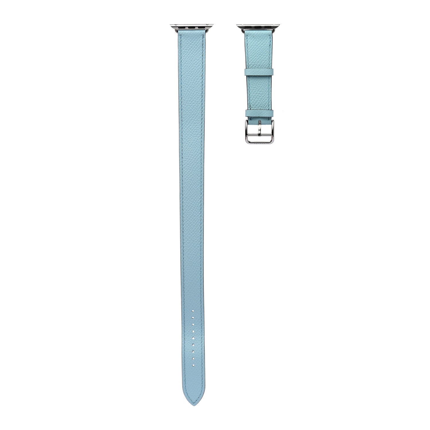 Hermes Epsom 38mm Apple Watch Double Tour Band Bleu Paon 1 of 10