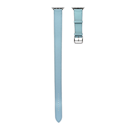 Hermes Epsom 38mm Apple Watch Double Tour Band Bleu Paon 1 of 10