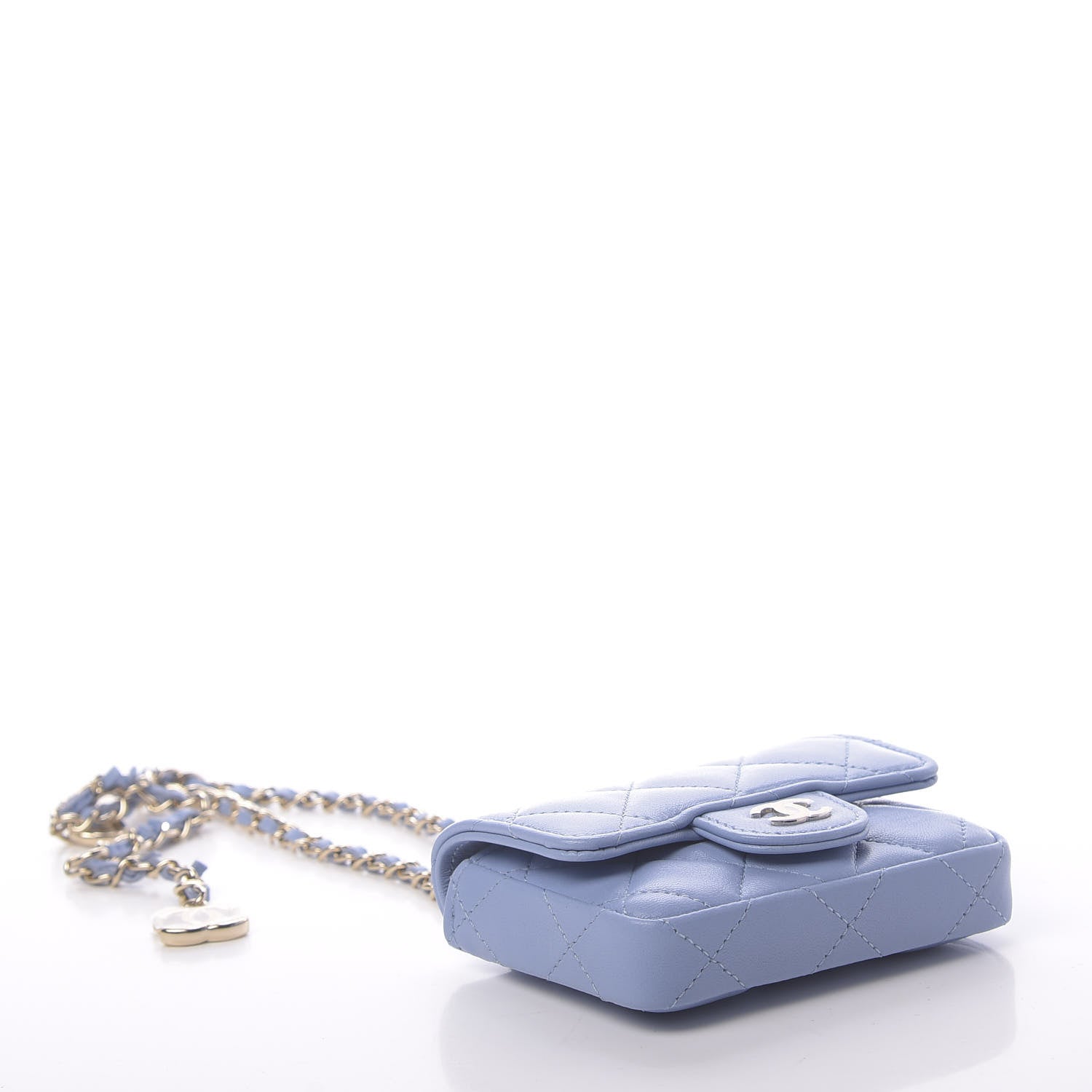 Chanel Lambskin Quilted Chain Belt Bag Blue 4 of 12