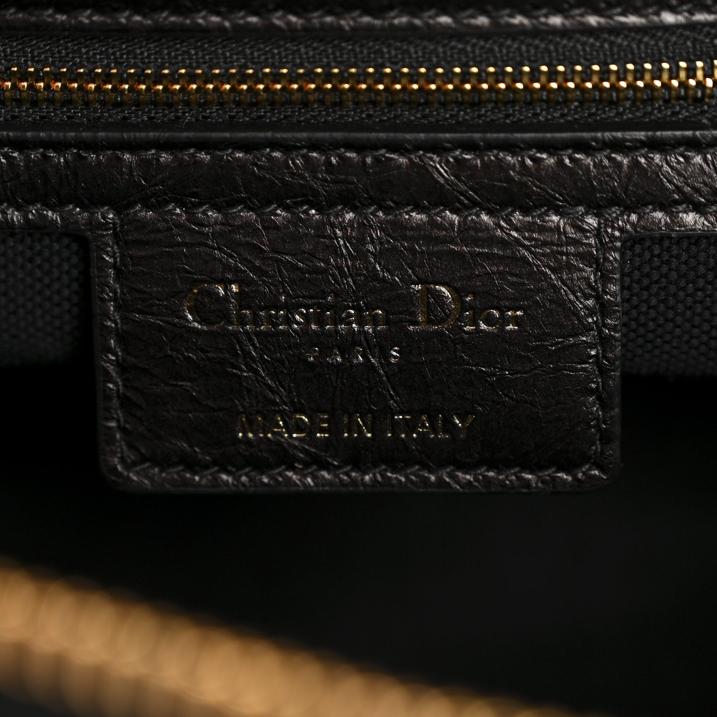 Crinkled Calfskin Macrocannage Medium D-Journey Bag Black