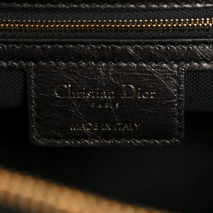 Christian Dior Crinkled Calfskin Macrocannage Medium D-Journey Bag Black 6 of 11