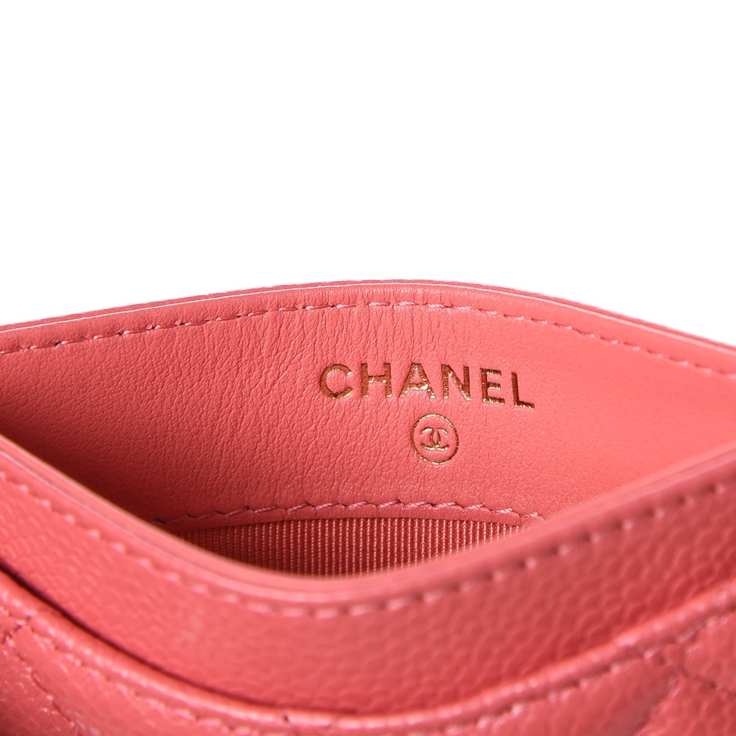 Chanel Caviar Quilted Card Holder Pink 5 of 9