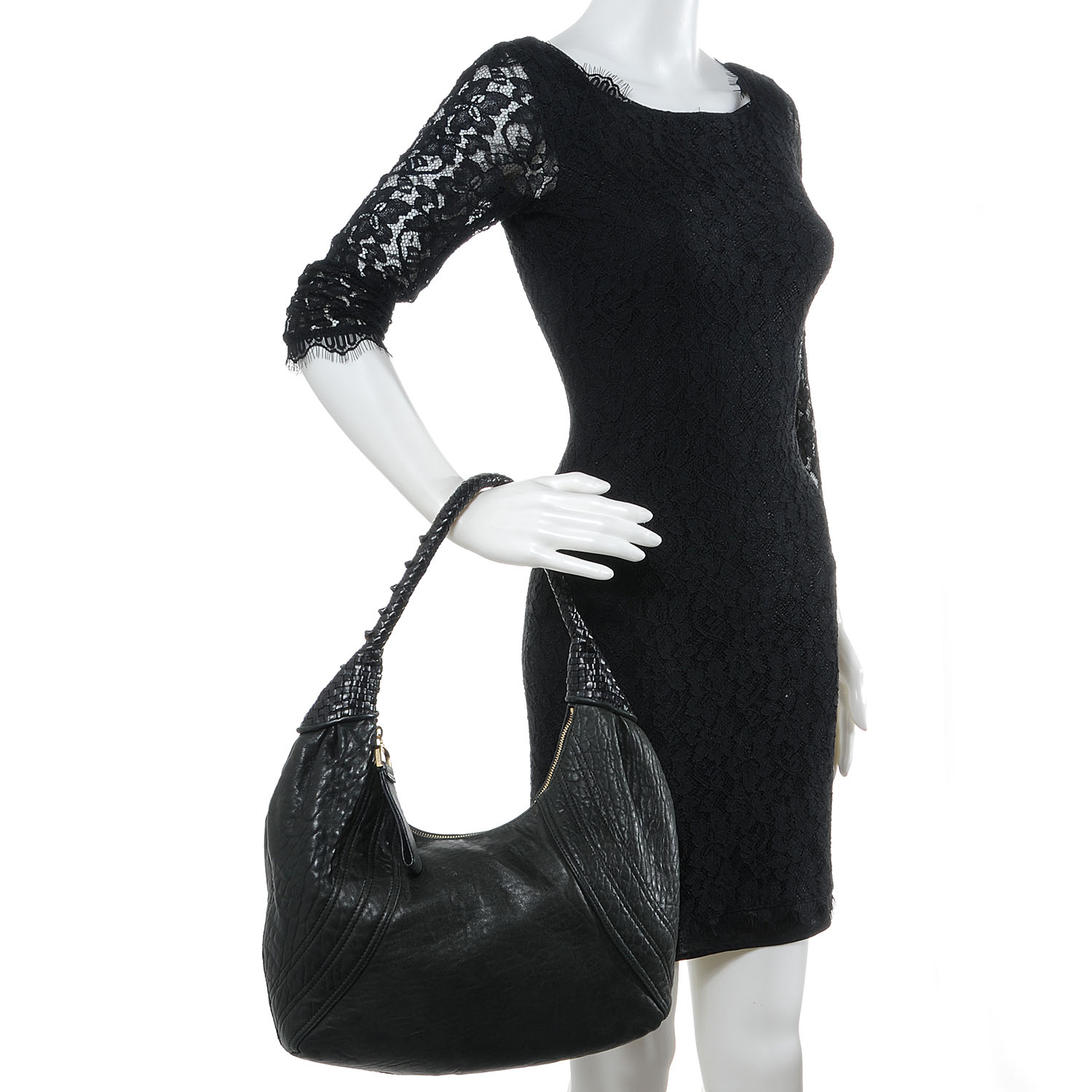 Fendi Nappa Nuvolata Spy Hobo Black 2 of 11