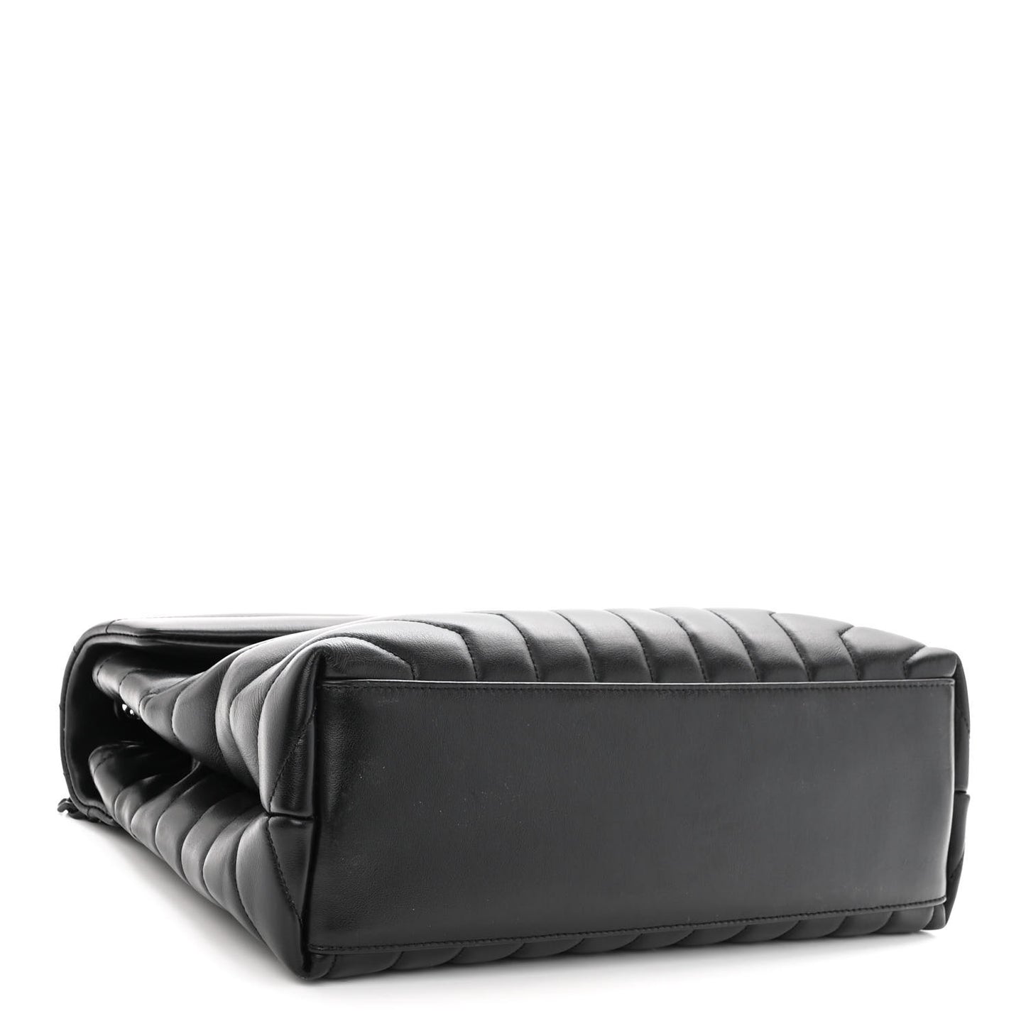 Calfskin Y Quilted Monogram Monochrome Medium Loulou Chain Satchel Black