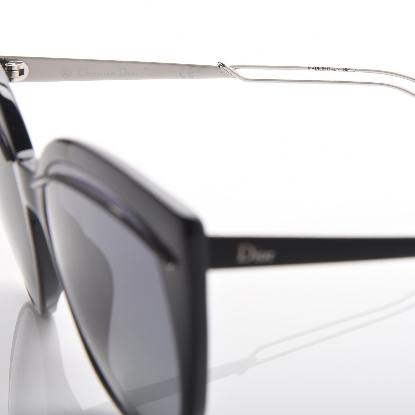 Cat Eye Liner Sunglasses Black Gray