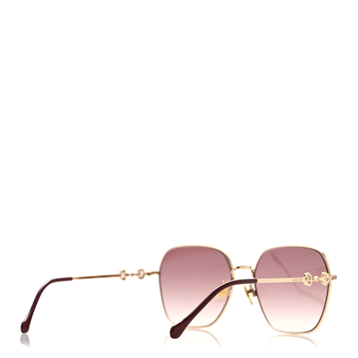 Metal Horsebit Square Sunglasses GG0882SA Gold